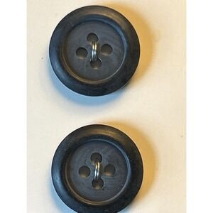 Vintage La Petite Black‎ Sewing Buttons 4 Hole Round 1203 Blumenthal Lansing 2pc